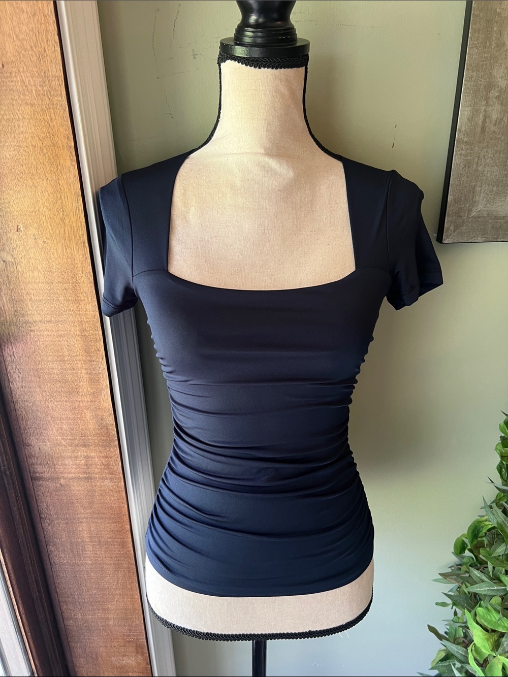 Anvil Navy Square Neck Short Sleeve Tee